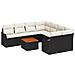 Set Divano da Giardino vitaXL 9 Pezzi con Cuscini Nero Polyrattan Acacia, Divano da Giardino vitaXL 2 Posti con Cuscini Nero Polyrattan - Foto miniatura 1
