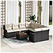 Set Divano da Giardino vitaXL 9 Pezzi con Cuscini Nero Polyrattan Acacia, Divano da Giardino vitaXL 2 Posti con Cuscini Nero Polyrattan - Foto miniatura 2