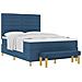 Letto a Box Spring con Materasso & Panchina Blu 140x190 cm Tessuto - Foto miniatura 1