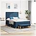 Letto a Box Spring con Materasso & Panchina Blu 140x190 cm Tessuto - Foto miniatura 2