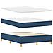 Letto a Box Spring con Materasso & Panchina Blu 140x190 cm Tessuto - Foto miniatura 3
