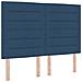 Letto a Box Spring con Materasso & Panchina Blu 140x190 cm Tessuto - Foto miniatura 6