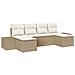 Set Divano da Giardino 6 pcs beige e panna 184 x 62 x 85 cm - Foto miniatura 1