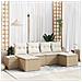 Set Divano da Giardino 6 pcs beige e panna 184 x 62 x 85 cm - Foto miniatura 2