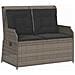 Panchina da giardino con cuscino Grigio Poly Rattan - Foto miniatura 1