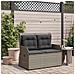 Panchina da giardino con cuscino Grigio Poly Rattan - Foto miniatura 2