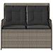 Panchina da giardino con cuscino Grigio Poly Rattan - Foto miniatura 3