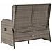 Panchina da giardino con cuscino Grigio Poly Rattan - Foto miniatura 5