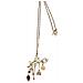 Collana Lunga Key Club Con Ciondolo Charms In Ottone Placcato Oro - Foto miniatura 1