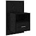 Testata con Comodino 3 pcs Rovere Nero Legno multistrato - Foto miniatura 6