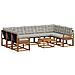 Set di divani da esterno 10 pcs Grigio Naturale e Chiaro - Foto miniatura 1