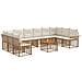 Set di divani da esterno 11 pcs Naturale e Bianco Crema - Foto miniatura 1