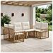 Set di divani da esterno 6 pcs Naturale e Bianco Crema - Foto miniatura 2