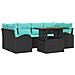 Set Divano da Giardino con archiviazione 7 pcs Nero Poly Rattan - Foto miniatura 1