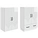 Set di armadi 2 pcs Bianco Lucido Legno ingegnerizzato - Foto miniatura 3