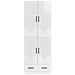Set di armadi 2 pcs Bianco Lucido Legno ingegnerizzato - Foto miniatura 4
