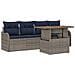 Set Divano da Giardino 5 pz grigio e blu navy - Foto miniatura 1