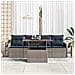 Set Divano da Giardino 5 pz grigio e blu navy - Foto miniatura 3