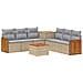 Set di divani 8 pz Beige e Grigio Chiaro - Foto miniatura 1