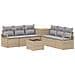 Set di divani 8 pz Beige e Grigio Chiaro - Foto miniatura 1