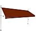 Tenda da Sole Retrattile Manuale 400 cm Arancione e Marrone - Foto miniatura 1