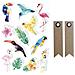 12 Adesivi 3d - Uccelli Tropicali 6 Cm + 20 Etichette Kraft Con Gagliardetto - Foto miniatura 1