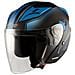 Casco Moto Jet Scooter Doppia Visiera Certificato Ece22-05 Nero Opaco Blu M - Foto miniatura 7
