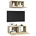 Set di Mobili Porta TV 2 pz Rovere Sonoma in Legno Multistrato - Foto miniatura 3