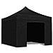 Telo Laterale Impermeabile Nero Con Porta Avvolgibile Per Gazebo Richiudibile - 3x2mt - Foto miniatura 2