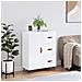 Credenza 69,5x34x90 Cm In Legno Multistrato Bianco Lucido - Foto miniatura 1