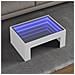Tavolino Da Salotto Con Led Infinity Bianco 70x50x30 Cm - Foto miniatura 1