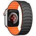 Cinturino Magnetico Loop Per Apple Watch (42/44/45/49mm) - Brevetto Ue Black Orange - Foto miniatura 2