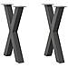 Gambe Tavolo Pranzo A X 2 Pz Antracite 50x(72-73) Cm Acciaio - Foto miniatura 1
