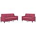 Set Di Divani 2 Pz Con Cuscini Rosso Vino In Velluto - Foto miniatura 1