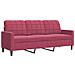Set Di Divani 2 Pz Con Cuscini Rosso Vino In Velluto - Foto miniatura 4