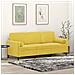 Divano a 3 Posti con Cuscini Giallo 180 cm in Velluto - Foto miniatura 2
