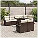 Set Divano da Giardino 9 Pezzi con Cuscini Marrone Polirattan - Foto miniatura 3
