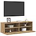 Mobile TV da muro in rovere artisan 100x30x30 cm in legno ingegnerizzato - Foto miniatura 3