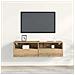 Mobile TV da muro in rovere artisan 100x30x30 cm in legno ingegnerizzato - Foto miniatura 4
