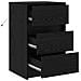 Mobiletto da comodino con luci LED rovere nero legno ingegnerizzato - Foto miniatura 5