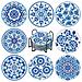 Set Di 8 Sottobicchieri Mandala In Acrilico Con Diamanti Brillanti, Compatibile Con Decorazioni Per Casa E Feste, Sottobicchieri Fatti A Mano Con Supporto In Ferro - Foto miniatura 1