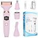 Set Rasoio Elettrico 4-in-1 Per Donna - Rimozione Indolore Di Peli Per Viso, Corpo, Naso E Sopracciglia Pink - Foto miniatura 1