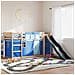 Letto a Castello con Scivolo e Tende Blu 80x200 cm - Foto miniatura 2