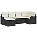 Set Divano da Giardino con cuscino 6 pcs Nero Poly Rattan - Foto miniatura 1