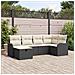 Set Divano da Giardino con cuscino 6 pcs Nero Poly Rattan - Foto miniatura 2