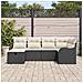 Set Divano da Giardino con cuscino 6 pcs Nero Poly Rattan - Foto miniatura 3