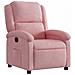 Poltrona Elettrica Reclinabile Massaggio in Velluto Rosa - Foto miniatura 3