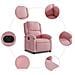 Poltrona Elettrica Reclinabile Massaggio in Velluto Rosa - Foto miniatura 7
