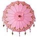 Parasol con Base Rosa, Marrone 250 cm Cotone, Legno - Foto miniatura 7
