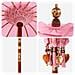 Parasol con Base Rosa, Marrone 250 cm Cotone, Legno - Foto miniatura 9